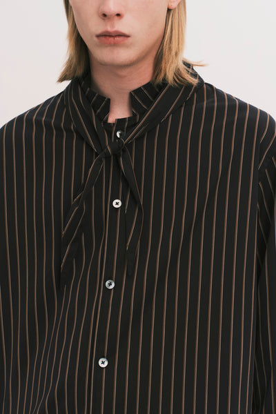 COMOLI SCARF SHIRT BLACK GOLD STRIPE (NAMESAKE EXCLUSIVE)