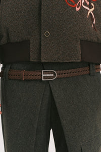 PLAIT BUCKLE BELT BROWNIE BROWN