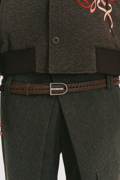 PLAIT BUCKLE BELT BROWNIE BROWN