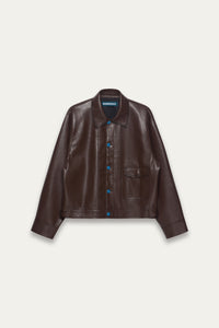 TYPE 1 BROGUE LEATHER JACKET BROWNIE BROWN