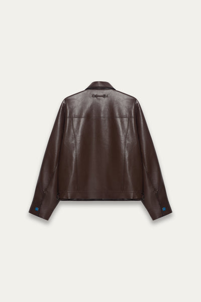 TYPE 1 BROGUE LEATHER JACKET BROWNIE BROWN