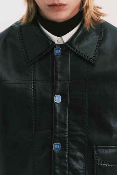 TYPE 1 BROGUE LEATHER JACKET EUPHORIC BLACK
