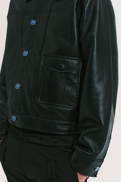 TYPE 1 BROGUE LEATHER JACKET EUPHORIC BLACK