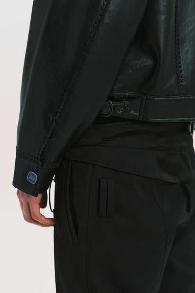 TYPE 1 BROGUE LEATHER JACKET EUPHORIC BLACK