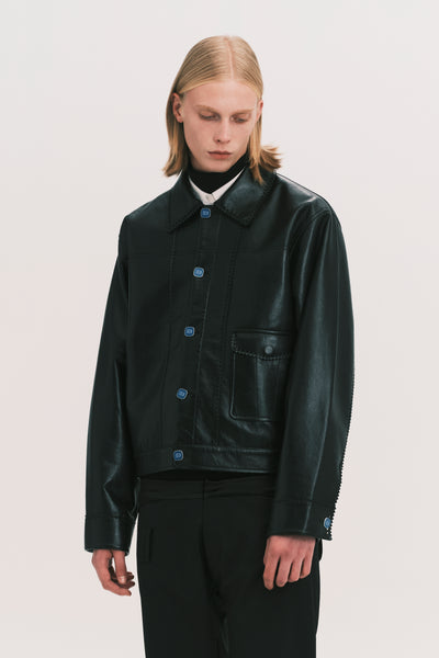 TYPE 1 BROGUE LEATHER JACKET EUPHORIC BLACK