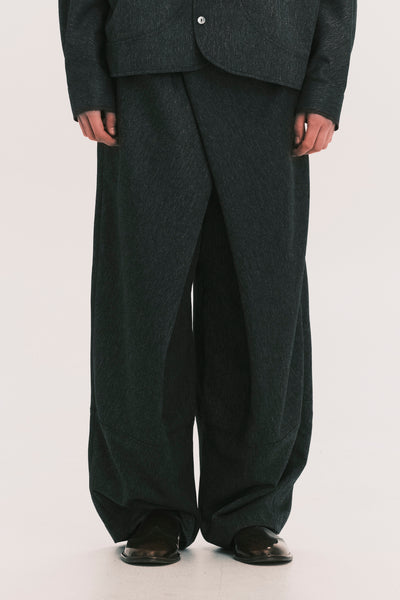 OG WIDE LEG LAMAR TROUSER GREY HERRINGBONE (NAMESAKE EXCLUSIVE)