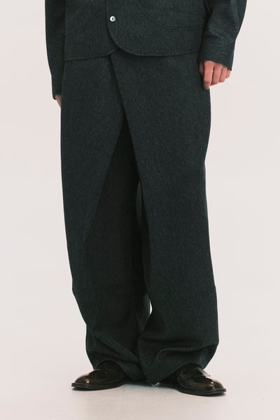 OG WIDE LEG LAMAR TROUSER GREY HERRINGBONE (NAMESAKE EXCLUSIVE)
