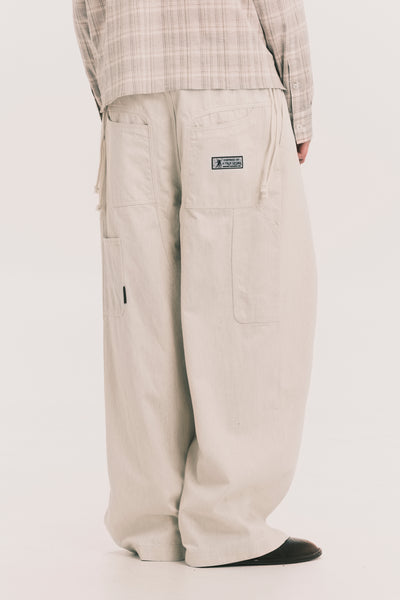 ANTONIO WIDE LEG PAINTER PANTS CANNOLI CREAM
