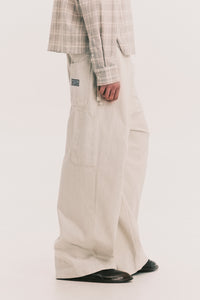 ANTONIO WIDE LEG PAINTER PANTS CANNOLI CREAM