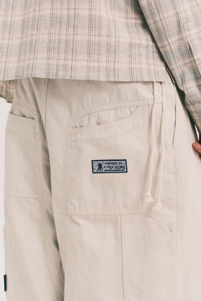 ANTONIO WIDE LEG PAINTER PANTS CANNOLI CREAM