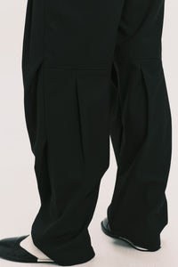 TOWSON PLEATED RELAX TROUSER EUPHORIC BLACK WOOL