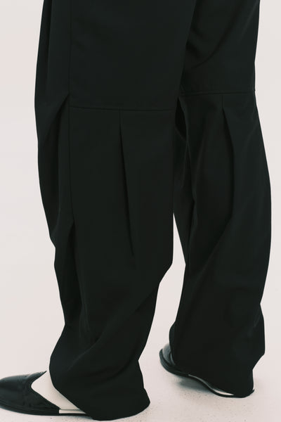 TOWSON PLEATED RELAX TROUSER EUPHORIC BLACK WOOL