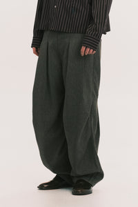 TOWSON PLEATED DENIM TROUSER BROWN HERRINGBONE (NAMESAKE EXCLUSIVE)