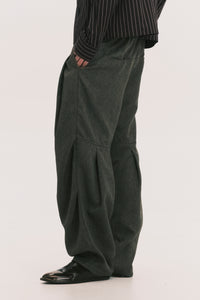 TOWSON PLEATED DENIM TROUSER BROWN HERRINGBONE (NAMESAKE EXCLUSIVE)