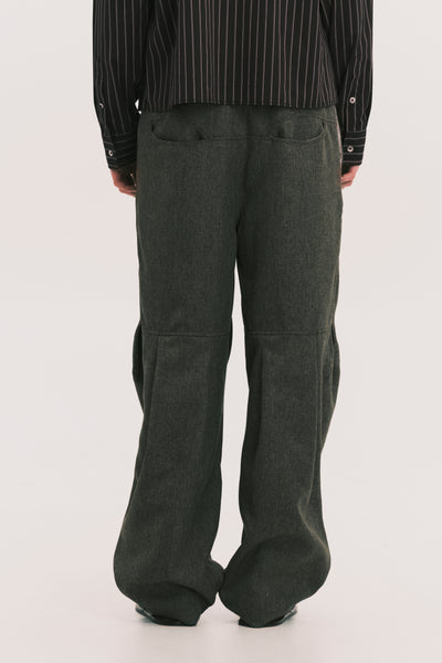 TOWSON PLEATED DENIM TROUSER BROWN HERRINGBONE (NAMESAKE EXCLUSIVE)