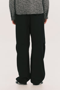 TOWSON PLEATED RELAX TROUSER EUPHORIC BLACK WOOL
