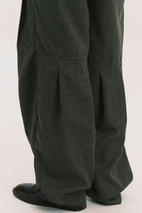 TOWSON PLEATED DENIM TROUSER BROWN HERRINGBONE (NAMESAKE EXCLUSIVE)