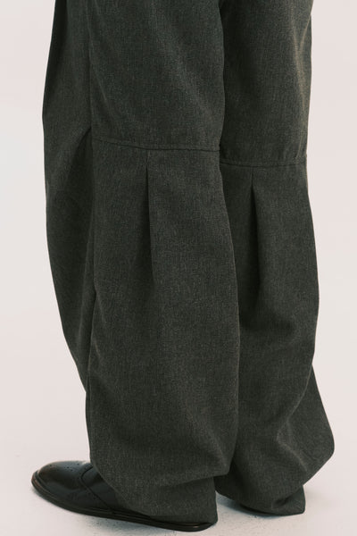 TOWSON PLEATED DENIM TROUSER BROWN HERRINGBONE (NAMESAKE EXCLUSIVE)