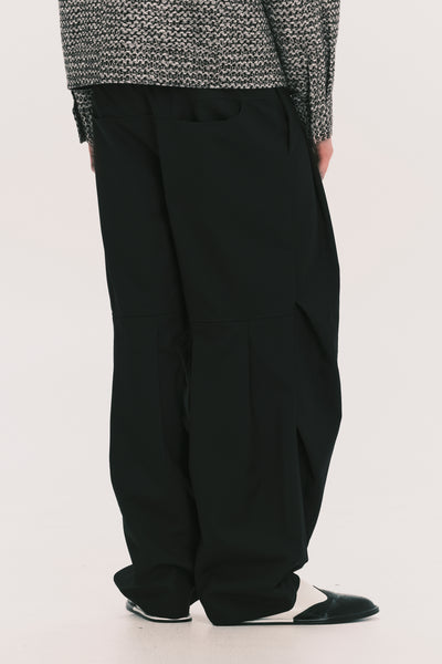 TOWSON PLEATED RELAX TROUSER EUPHORIC BLACK WOOL