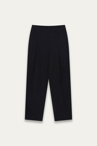 TOWSON PLEATED RELAX TROUSER EUPHORIC BLACK WOOL