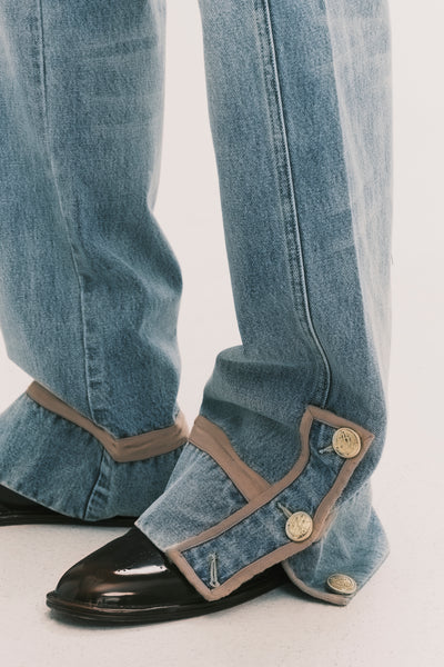 NAPO STRAIGHT SLIT JEANS LIGHT BLUE