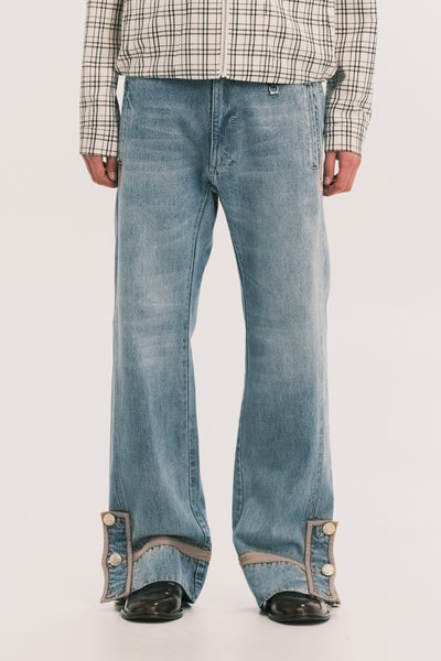 NAPO STRAIGHT SLIT JEANS LIGHT BLUE