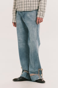 NAPO STRAIGHT SLIT JEANS LIGHT BLUE