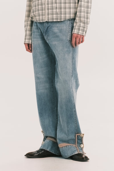 NAPO STRAIGHT SLIT JEANS LIGHT BLUE