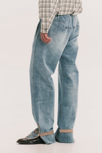 NAPO STRAIGHT SLIT JEANS LIGHT BLUE