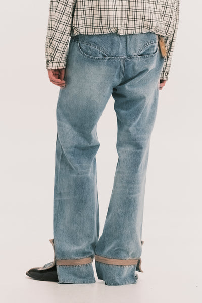 NAPO STRAIGHT SLIT JEANS LIGHT BLUE