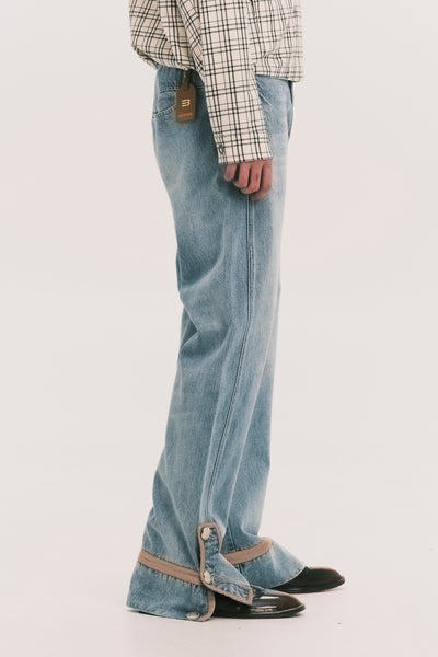NAPO STRAIGHT SLIT JEANS LIGHT BLUE