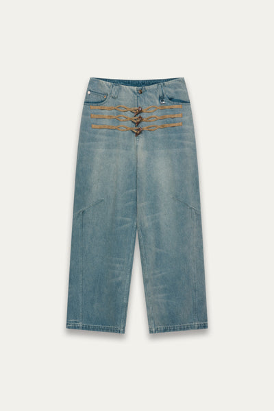 LEON DUFFLE JEANS LIGHT AQUA
