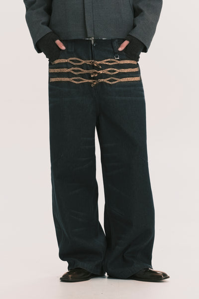 LEON DUFFLE JEANS WASHED BLACK
