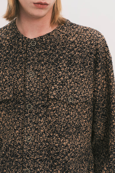KORVER CARDIGAN SHIRT KHAKI BROWN