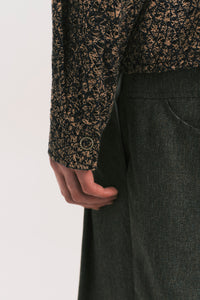 KORVER CARDIGAN SHIRT KHAKI BROWN
