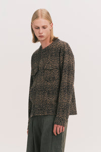 KORVER CARDIGAN SHIRT KHAKI BROWN