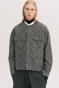 KORVER CARDIGAN SHIRT PEPPER GREY JAQUARD