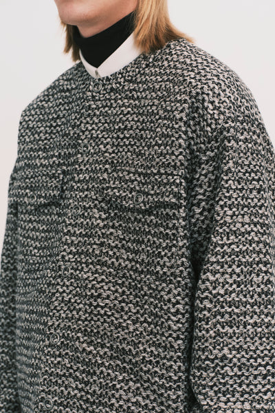 KORVER CARDIGAN SHIRT PEPPER GREY JAQUARD
