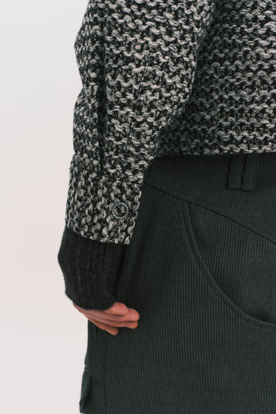 KORVER CARDIGAN SHIRT PEPPER GREY JAQUARD