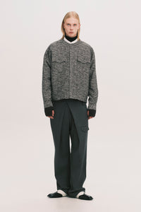 KORVER CARDIGAN SHIRT PEPPER GREY JAQUARD