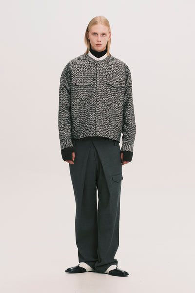 KORVER CARDIGAN SHIRT PEPPER GREY JAQUARD