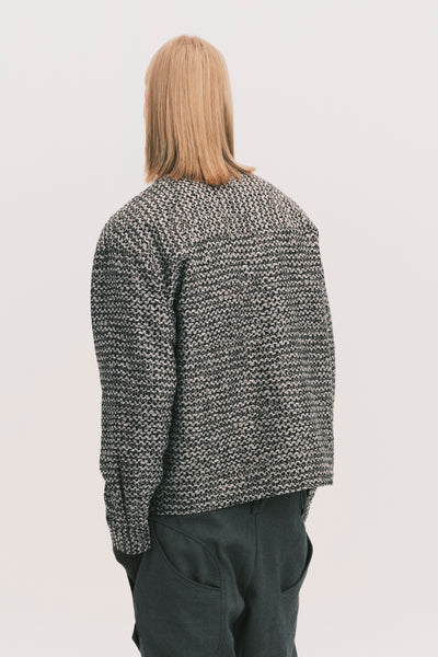 KORVER CARDIGAN SHIRT PEPPER GREY JAQUARD
