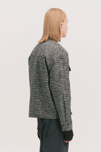 KORVER CARDIGAN SHIRT PEPPER GREY JAQUARD