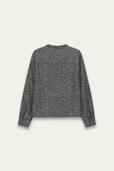 KORVER CARDIGAN SHIRT PEPPER GREY JAQUARD