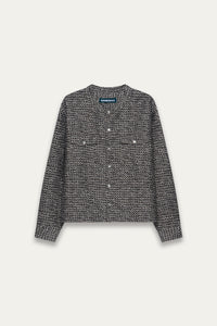 KORVER CARDIGAN SHIRT PEPPER GREY JAQUARD