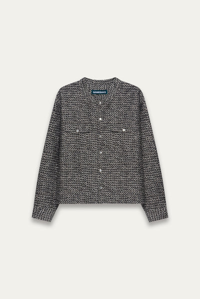 KORVER CARDIGAN SHIRT PEPPER GREY JAQUARD