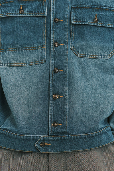 JEAN SHAWL COLLAR DENIM SHIRT DEPTH BLUE (NAMESAKE EXCLUSIVE)