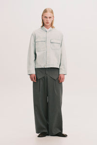 JEAN SHAWL COLLAR DENIM SHIRT SALT GREEN