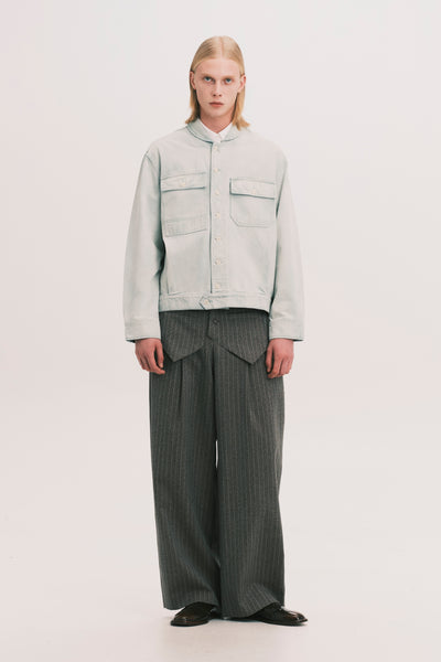 JEAN SHAWL COLLAR DENIM SHIRT SALT GREEN