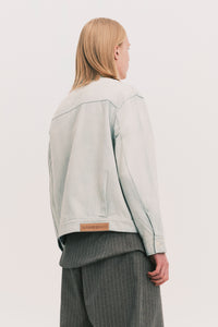 JEAN SHAWL COLLAR DENIM SHIRT SALT GREEN